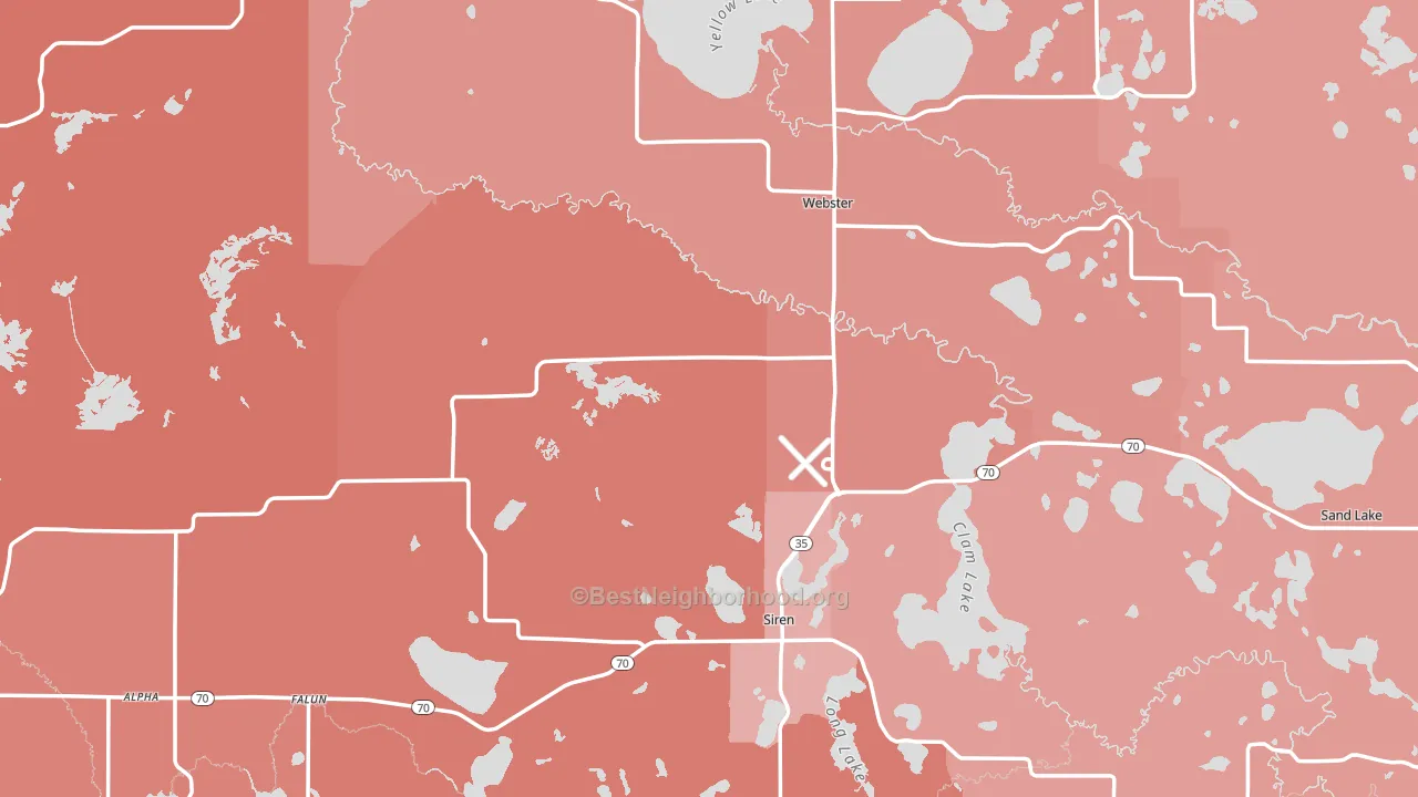 Burnett County, WI block-group political-lean map