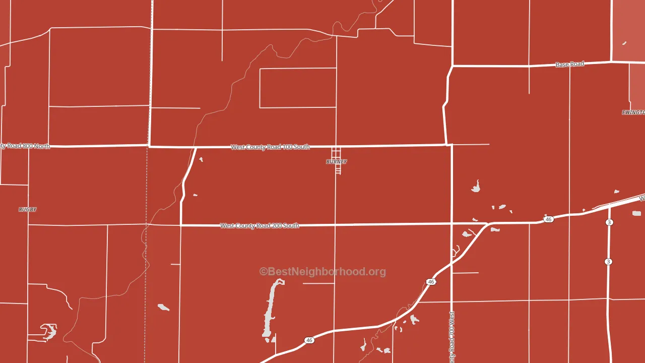 Burney, IN block-group political-lean map