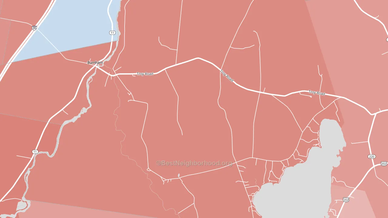 Burnham, ME block-group political-lean map