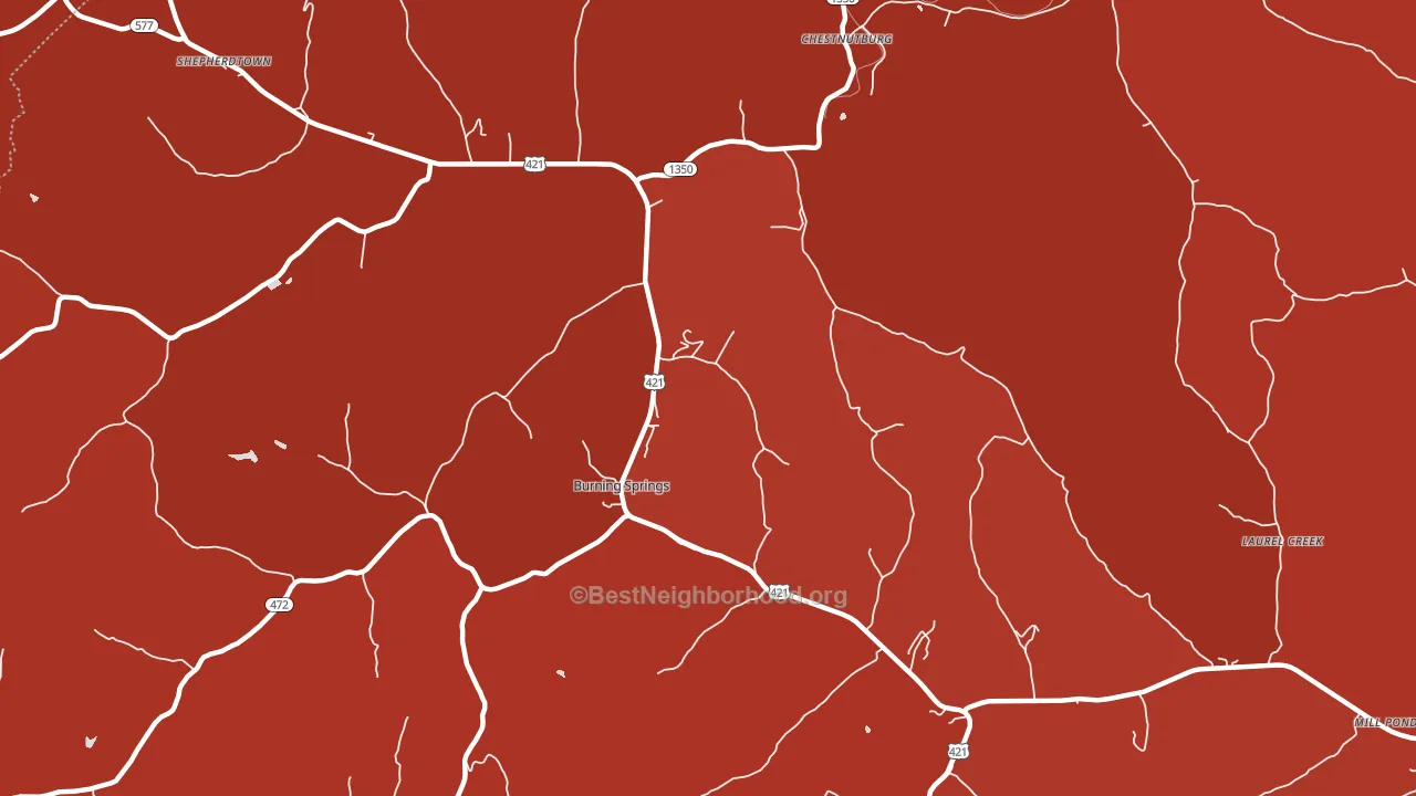 Burning Springs, KY block-group political-lean map
