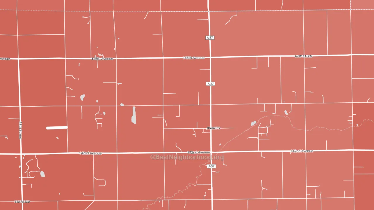 Burnips, MI block-group political-lean map