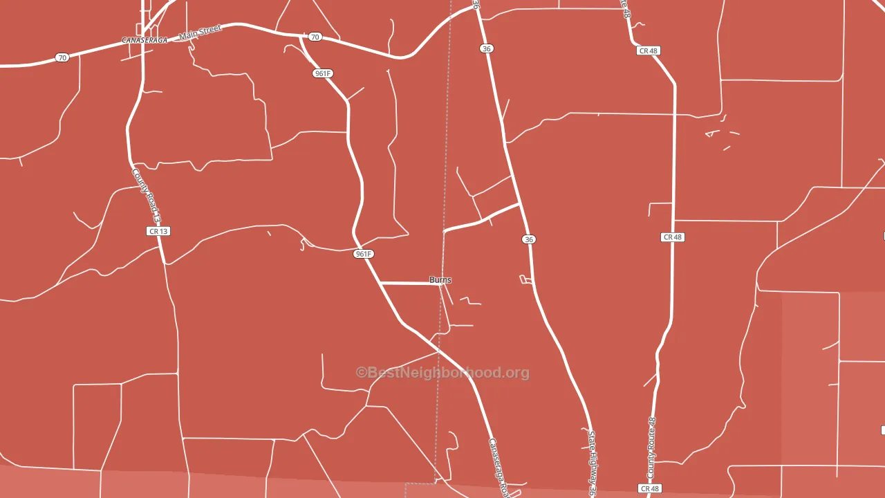 Burns, NY block-group political-lean map