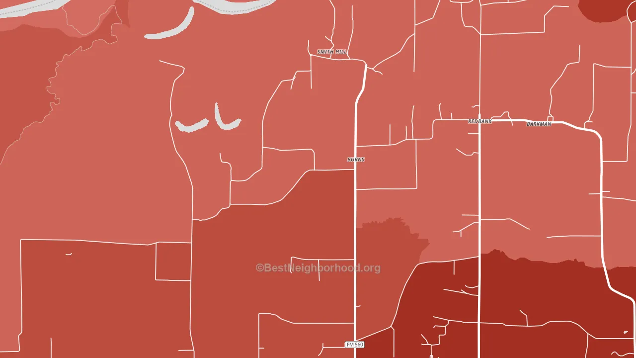 Burns, TX block-group political-lean map