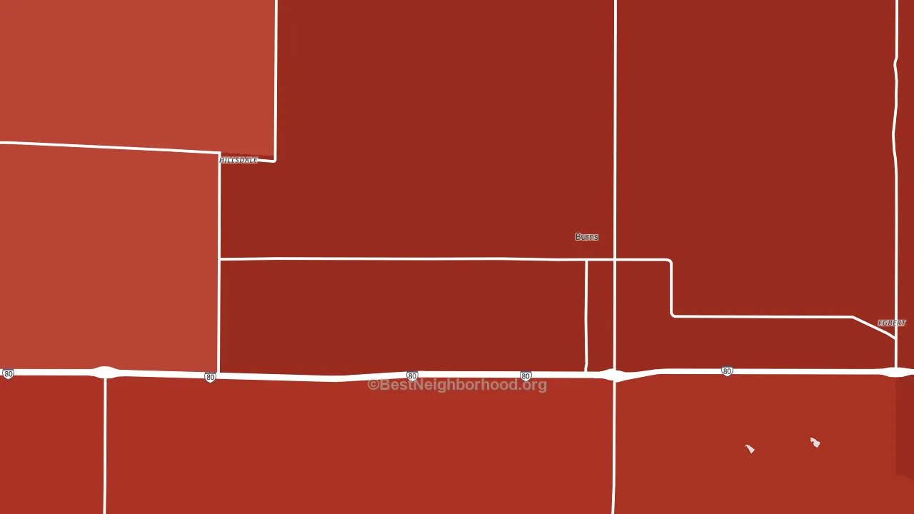 Burns, WY block-group political-lean map