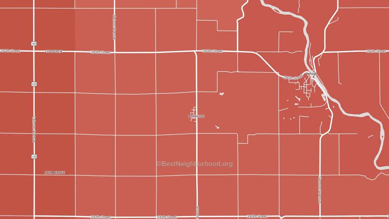 Burnside, IA block-group political-lean map