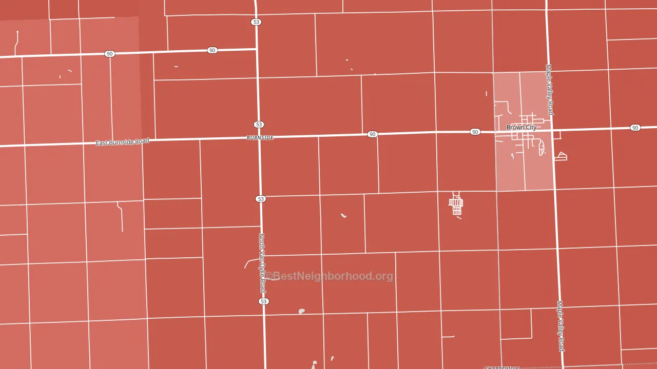 Burnside, MI block-group political-lean map