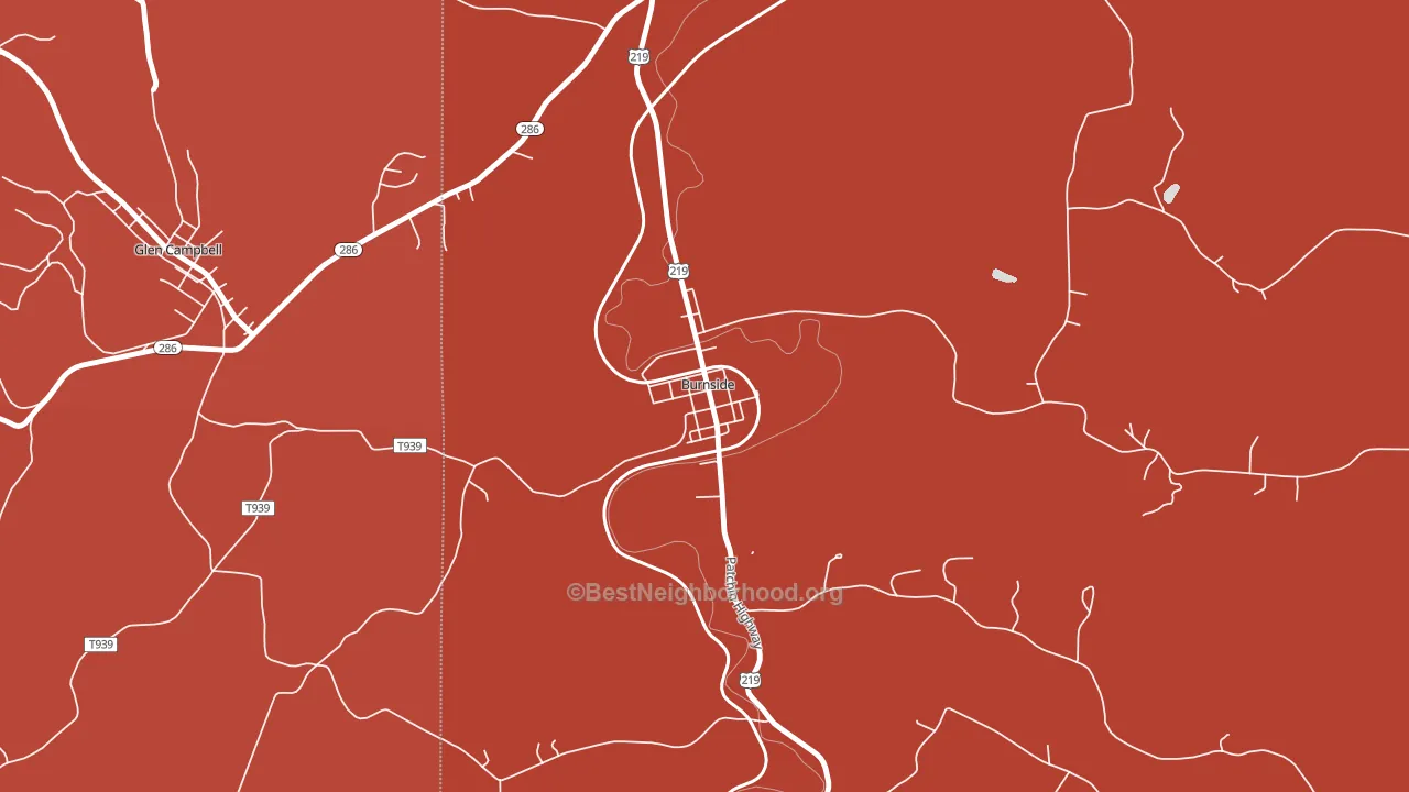 Burnside, PA block-group political-lean map