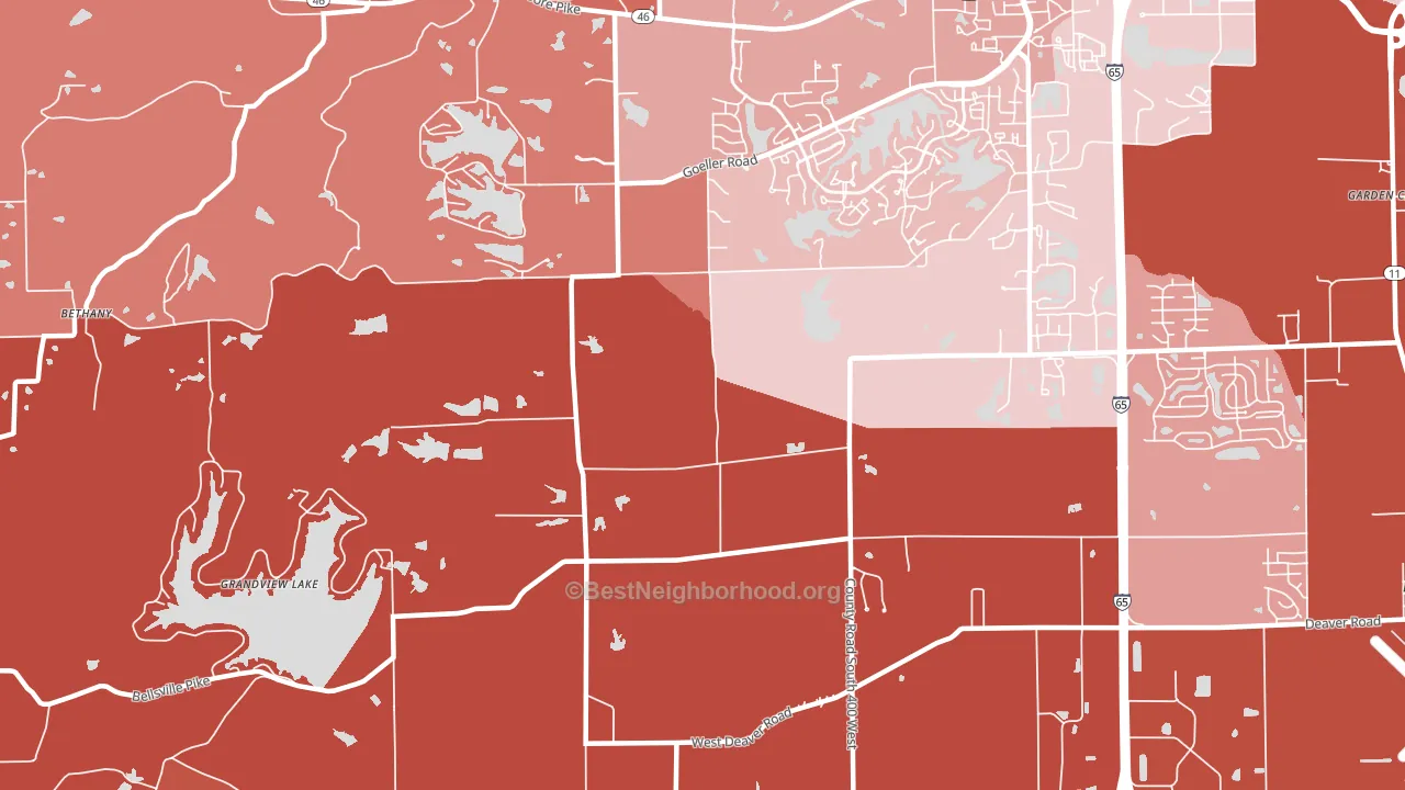 Burnsville, IN block-group political-lean map