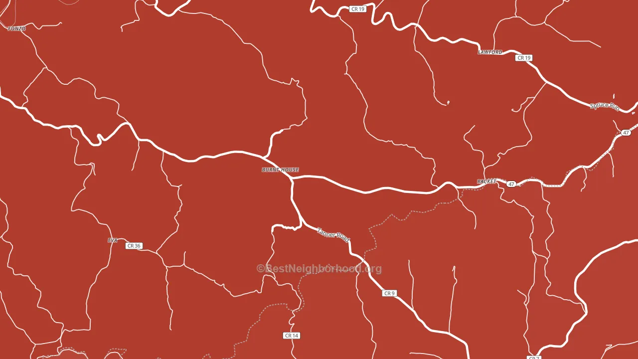 Burnt House, WV block-group political-lean map