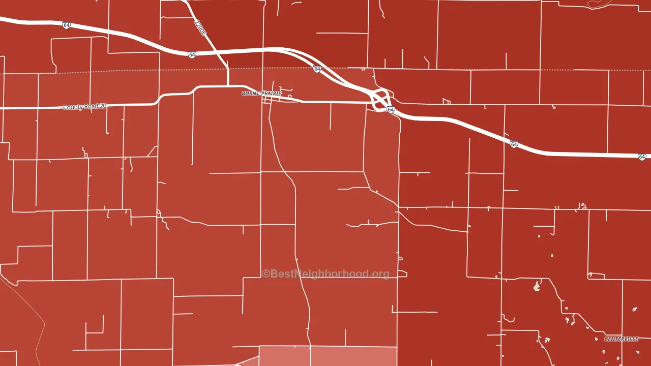 Burnt Prairie, IL block-group political-lean map