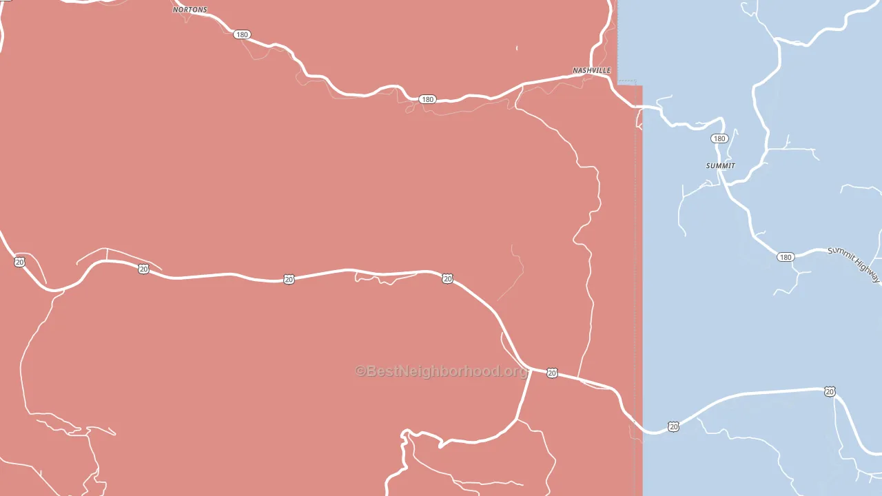 Burnt Woods, OR block-group political-lean map