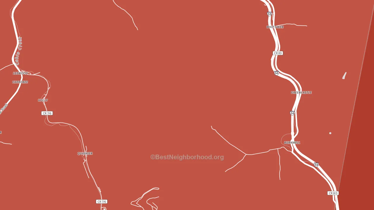 Burnwell, WV block-group political-lean map