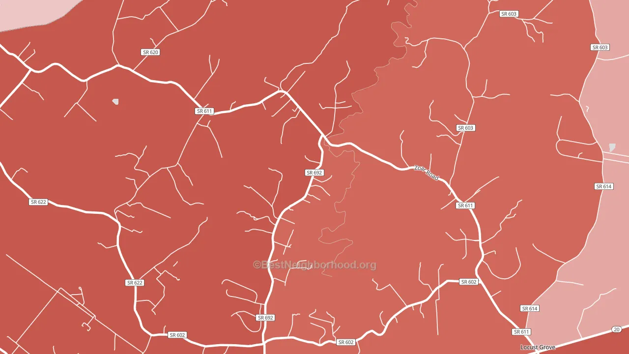 Burr Hill, VA block-group political-lean map