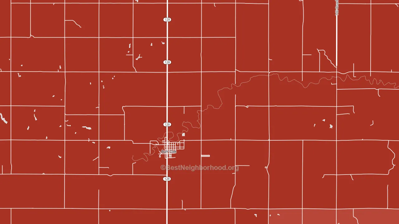 Burr Oak, KS block-group political-lean map