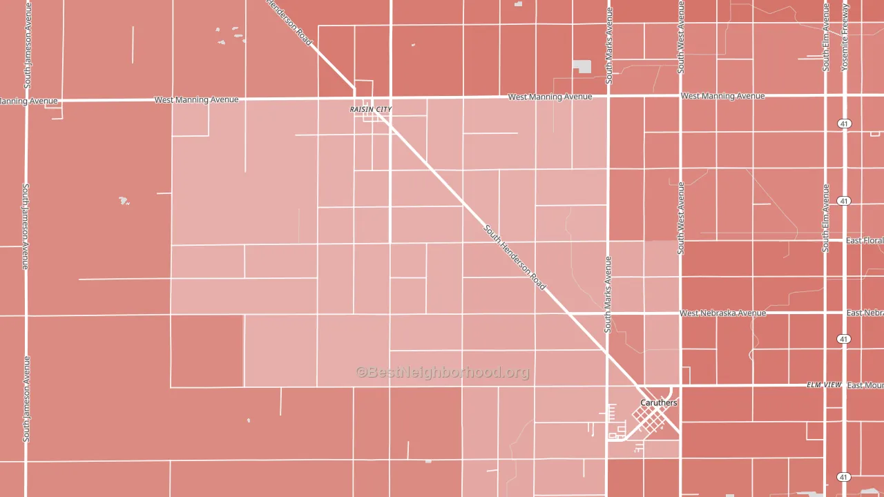 Burrel, CA block-group political-lean map