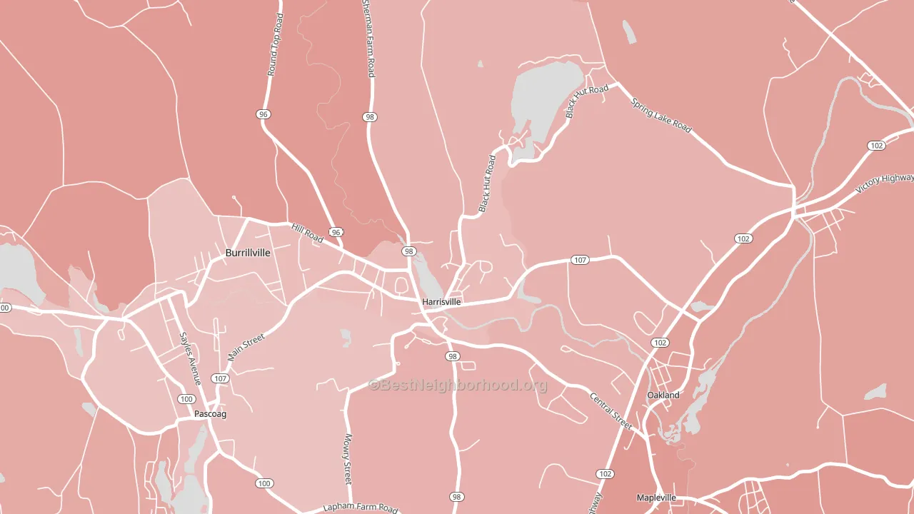 Burrillville, RI block-group political-lean map
