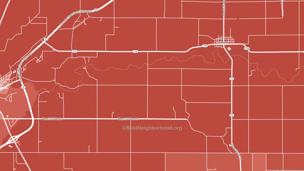 Burrows, IN block-group political-lean map