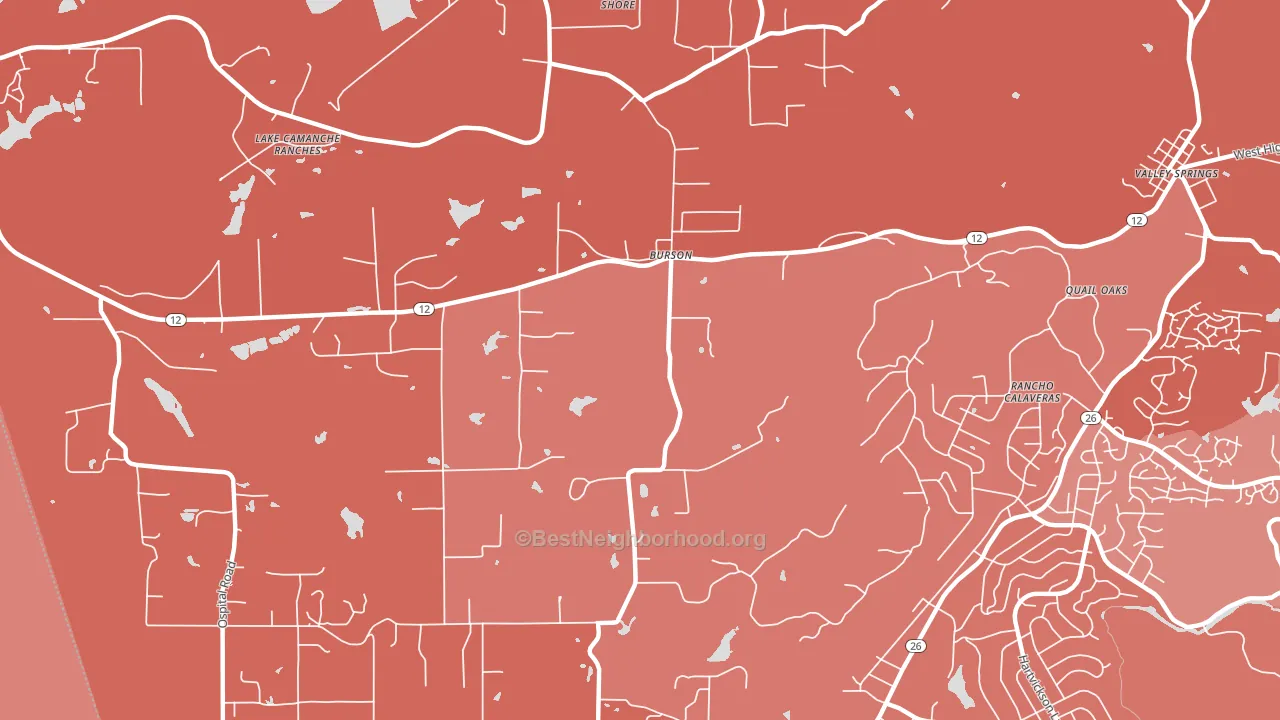 Burson, CA block-group political-lean map
