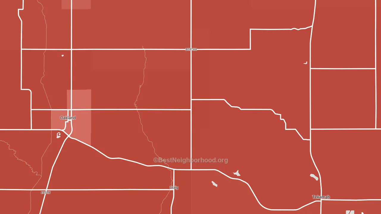 Burt County, NE block-group political-lean map