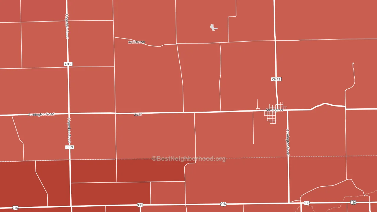 Burt, IL block-group political-lean map