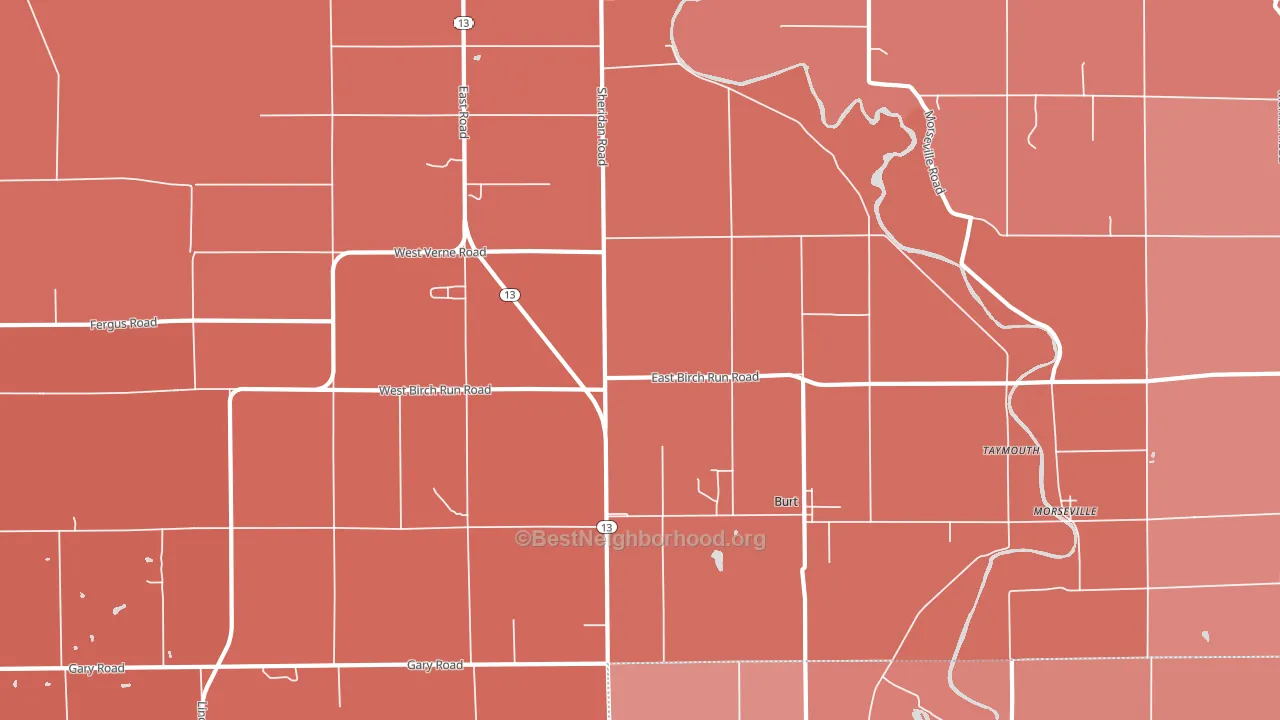 Burt, MI block-group political-lean map