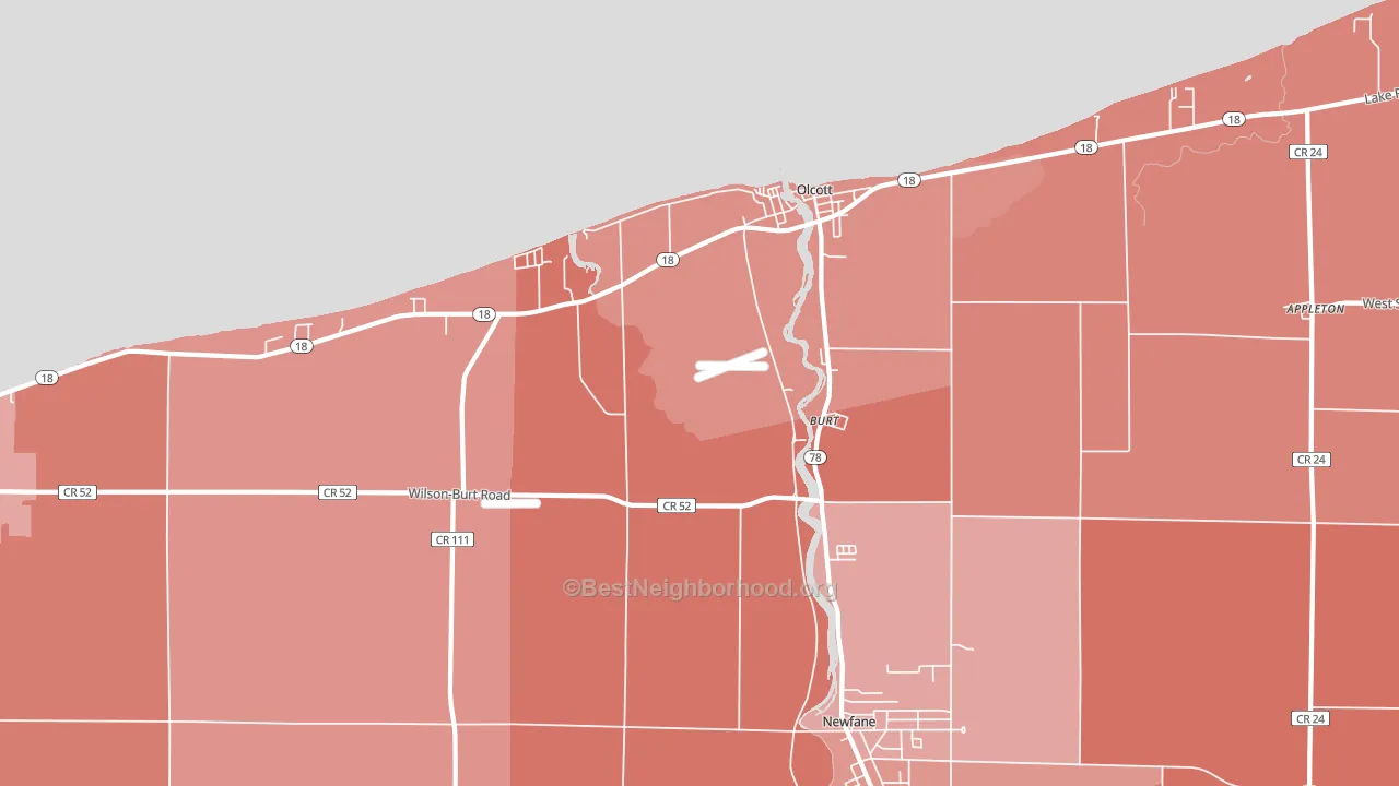 Burt, NY block-group political-lean map
