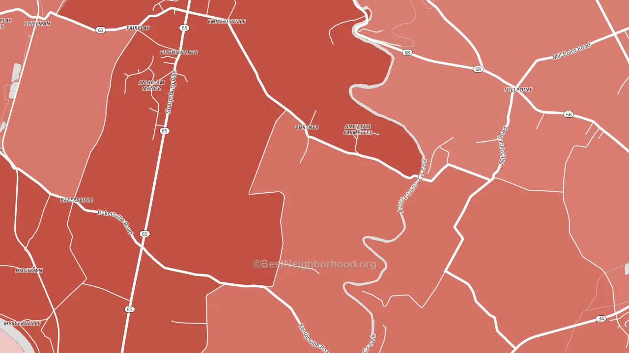 Burtner, MD block-group political-lean map