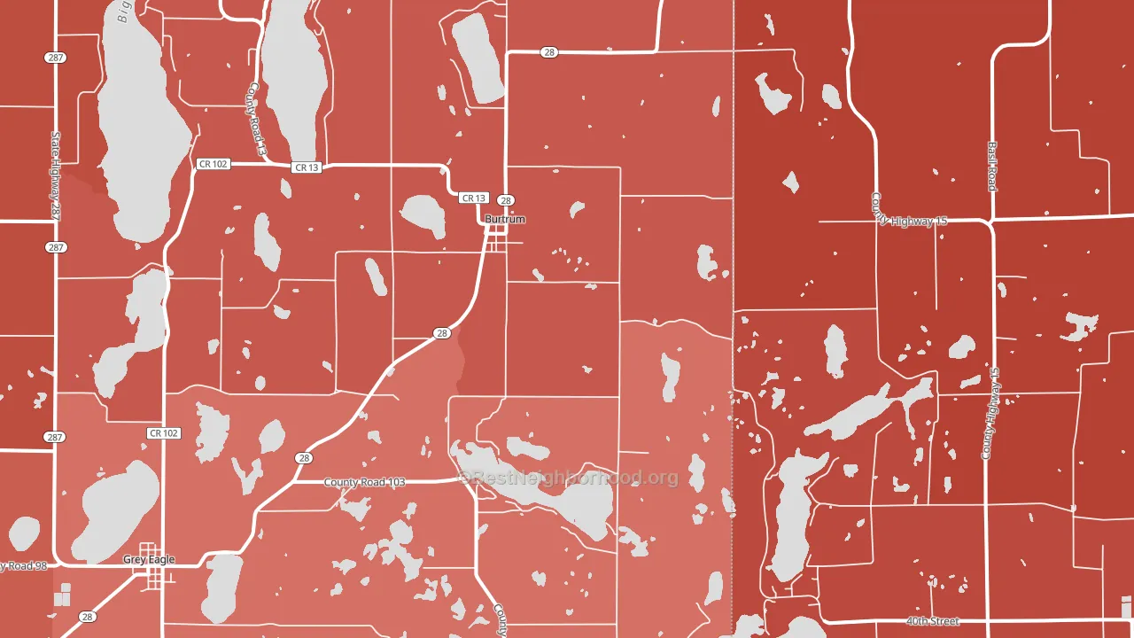 Burtrum, MN block-group political-lean map