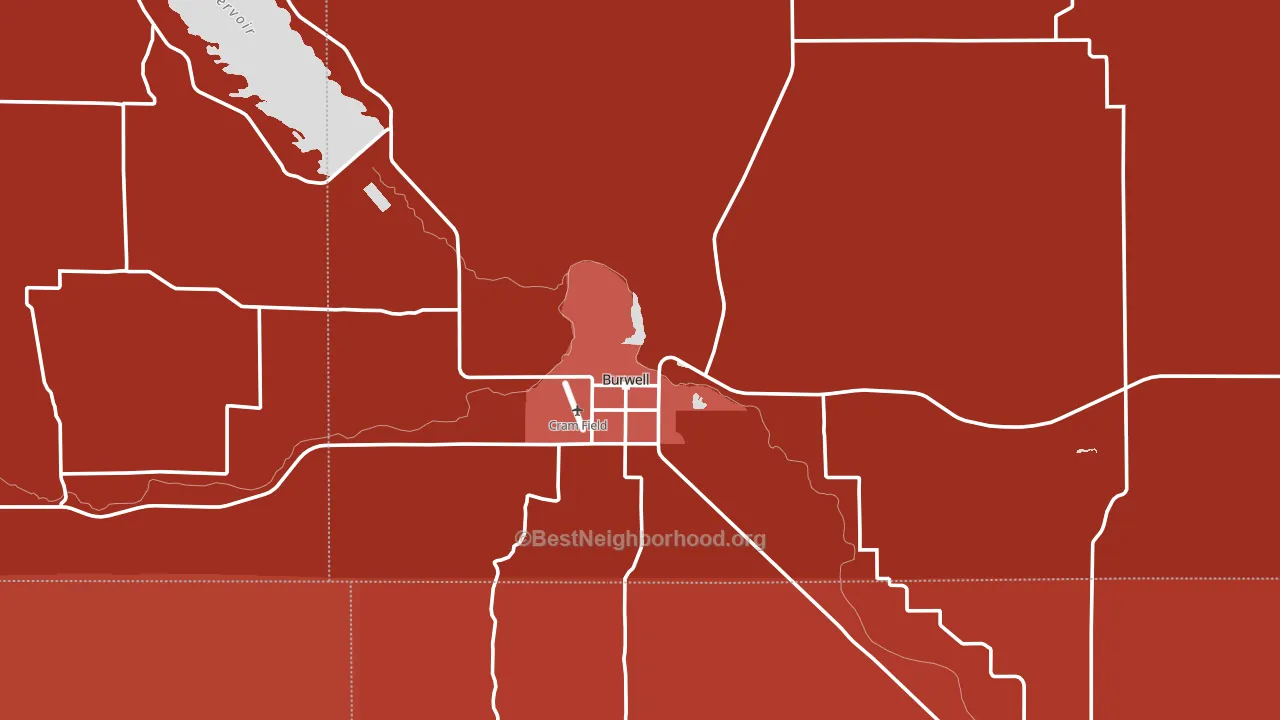 Burwell, NE block-group political-lean map