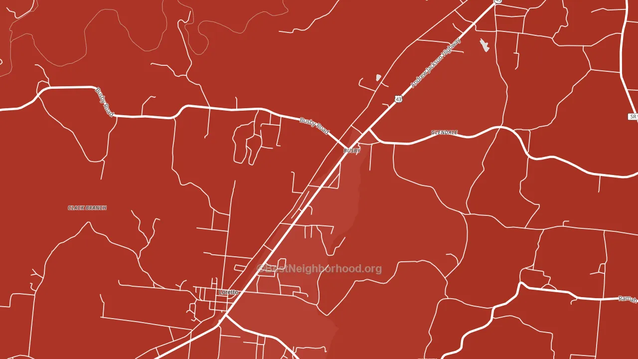 Busby, TN block-group political-lean map