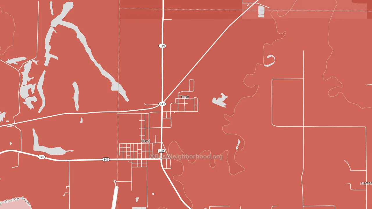 Bush, IL block-group political-lean map