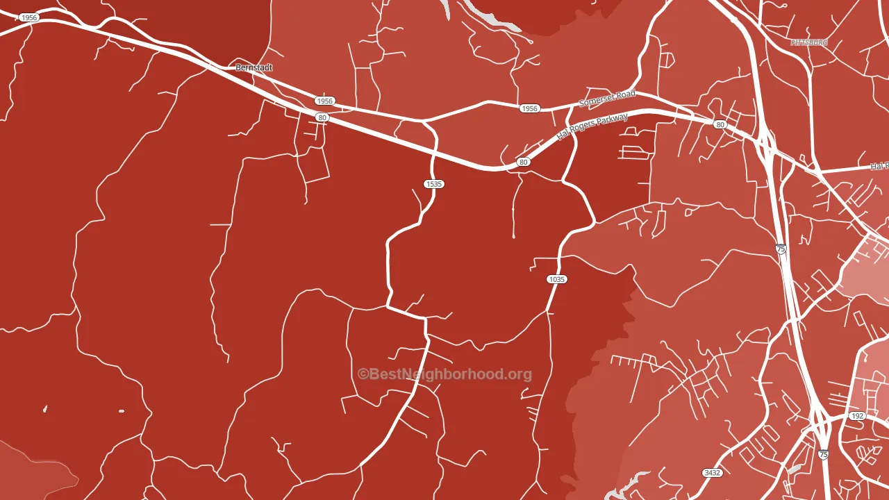 Bush, KY block-group political-lean map