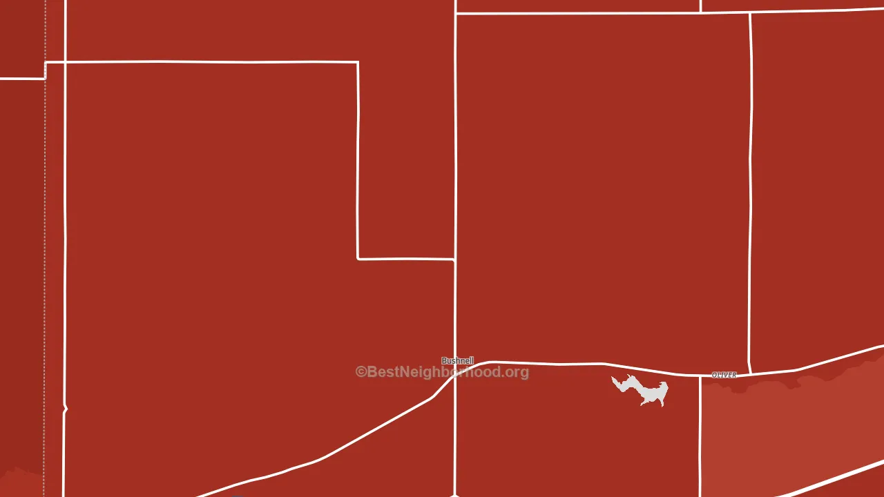 Bushnell, NE block-group political-lean map