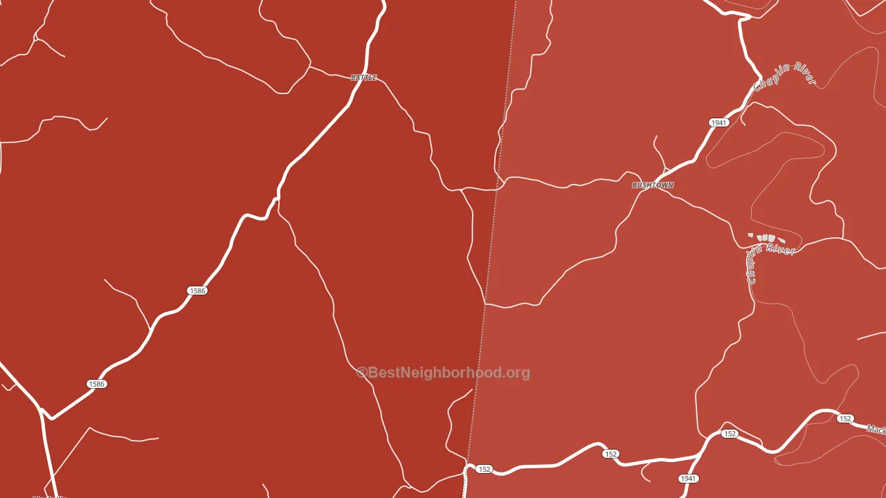 Bushtown, KY block-group political-lean map