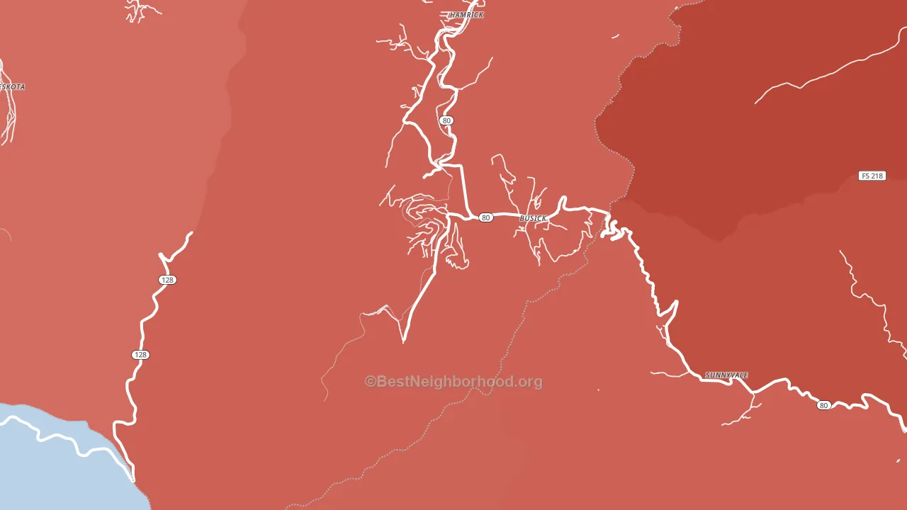 Busick, NC block-group political-lean map