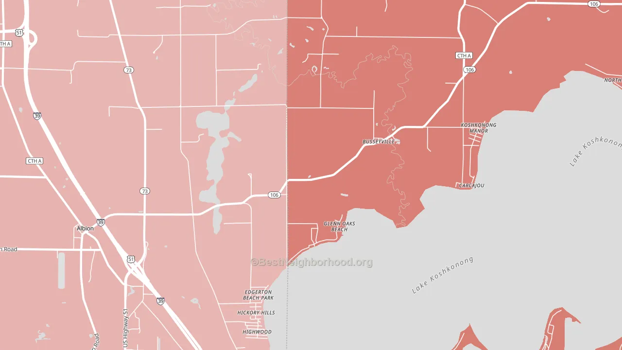 Busseyville, WI block-group political-lean map