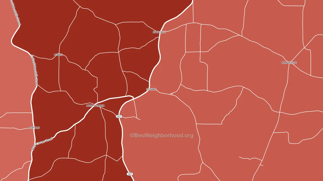 Busy Corner, MS block-group political-lean map