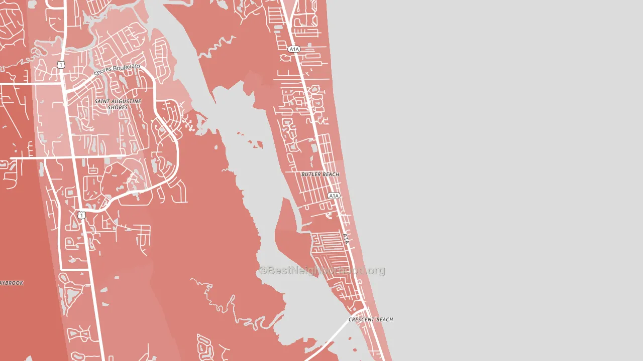 Butler Beach, FL block-group political-lean map