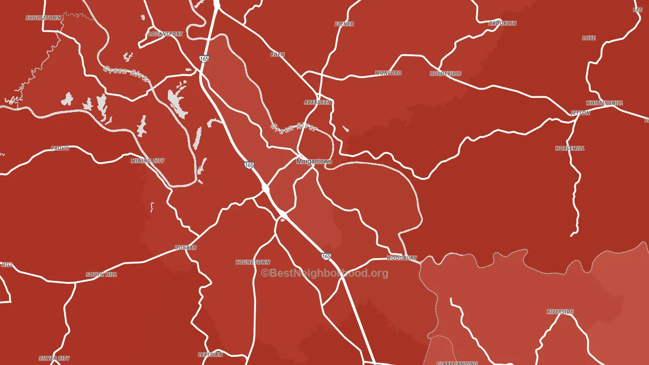 Butler County, KY block-group political-lean map