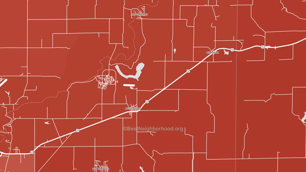 Butlerville, IN block-group political-lean map