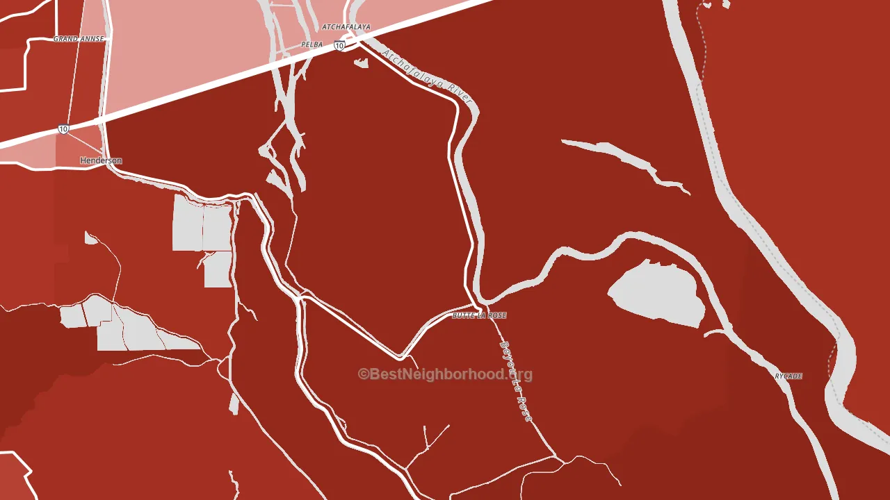 Butte La Rose, LA block-group political-lean map