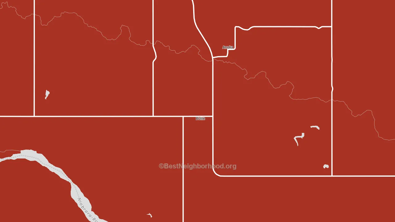 Butte, NE block-group political-lean map