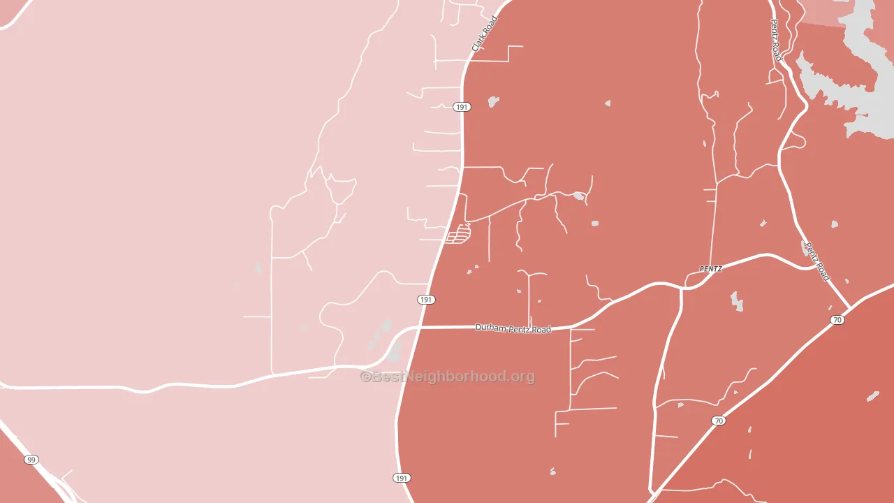 Butte Valley, CA block-group political-lean map