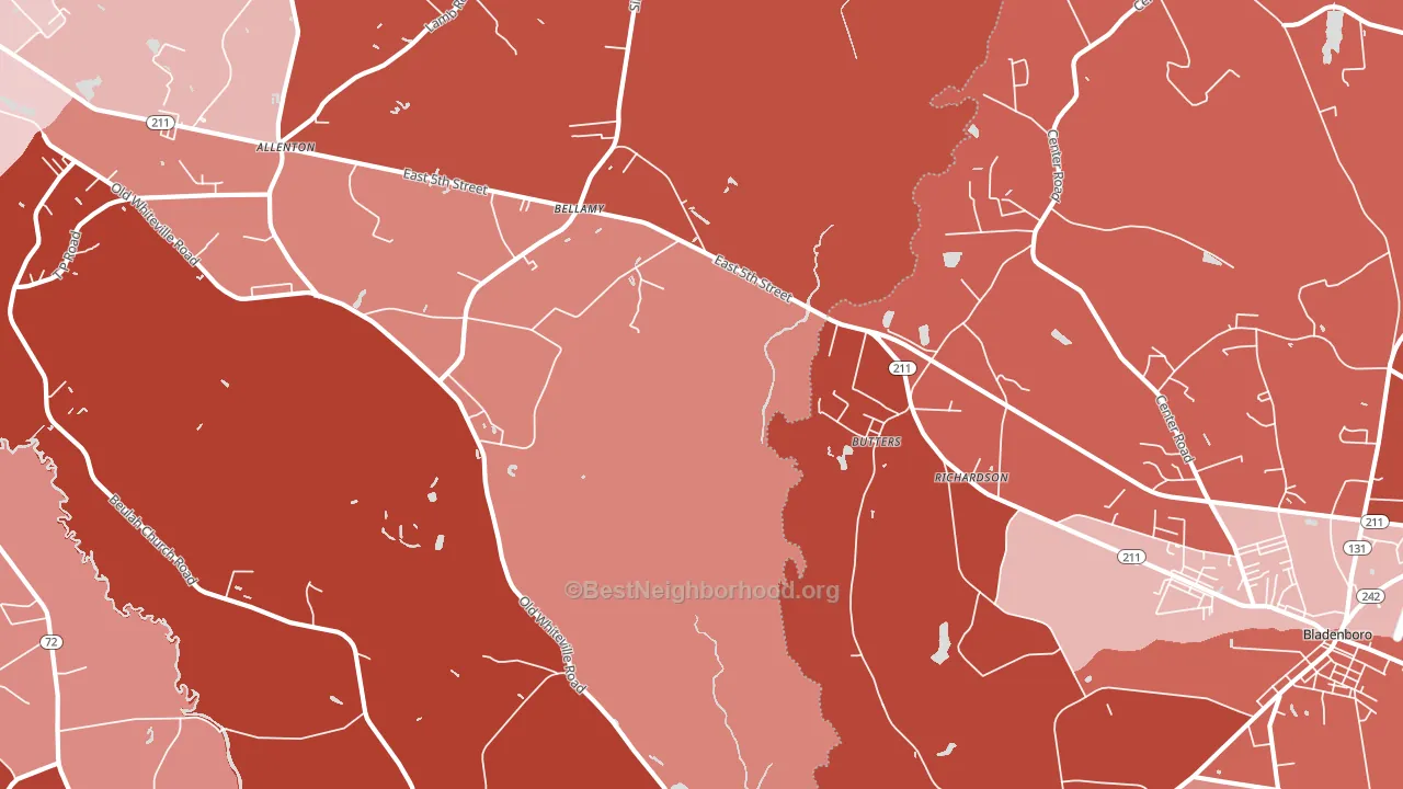 Butters, NC block-group political-lean map