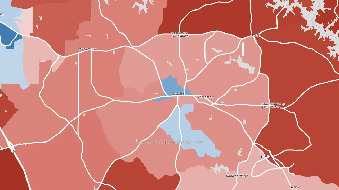 Butts County, GA block-group political-lean map
