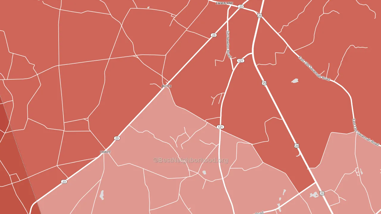 Butts, GA block-group political-lean map