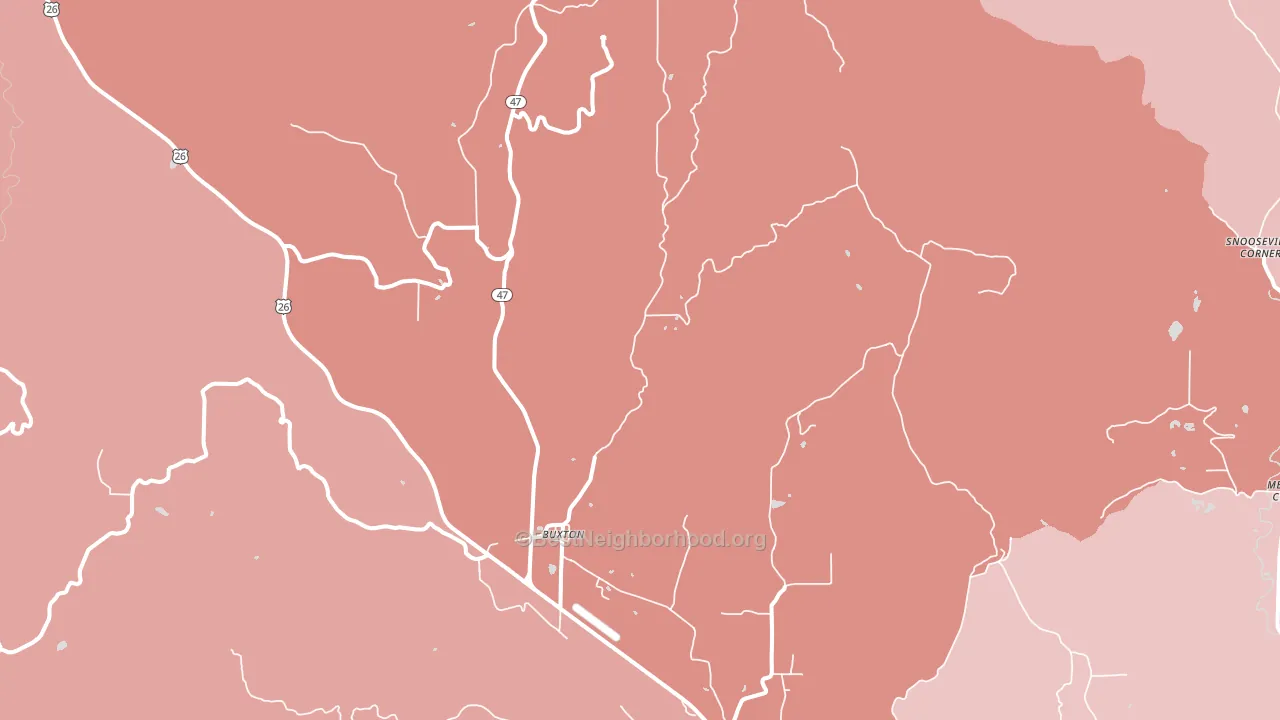 Buxton, OR block-group political-lean map