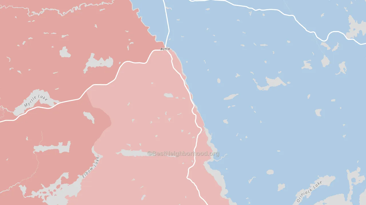 Buyck, MN block-group political-lean map