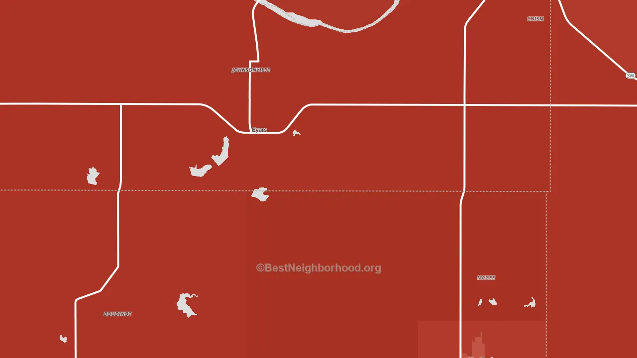 Byars, OK block-group political-lean map