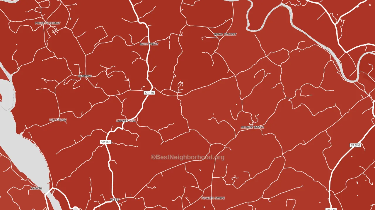Bybee, TN block-group political-lean map
